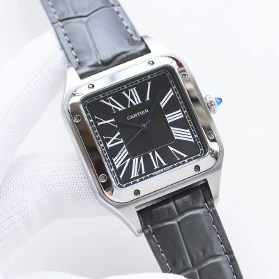 Cartier Santos Watch Dumont 8215 Movement 39.5MM In Width Black Dial Square Men Watch